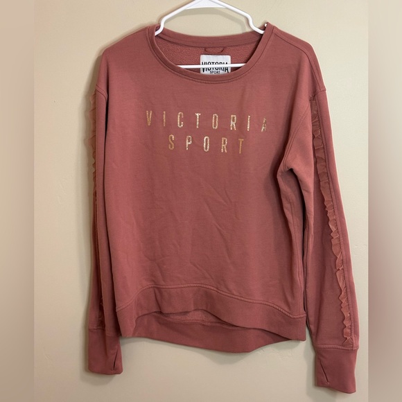 Victoria's Secret Tops - Victoria's Ruffle-Sleeve Crewneck Sweatshirt - Oversized SMALL
